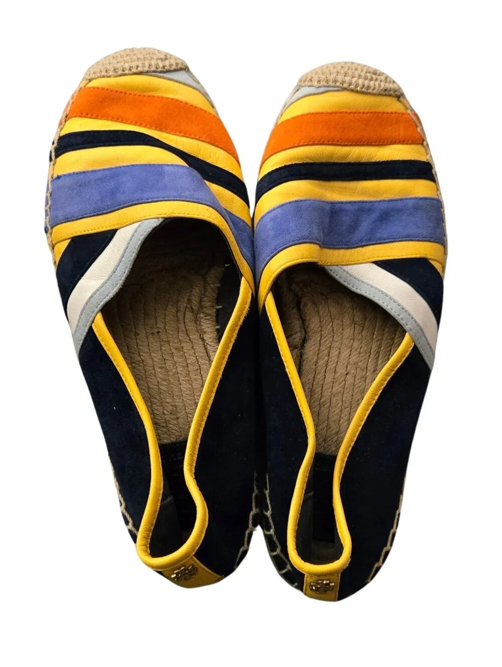 Tory Burch Maisie Espadrille Shoes Size 7.5, Multi Color Stripe, Like New